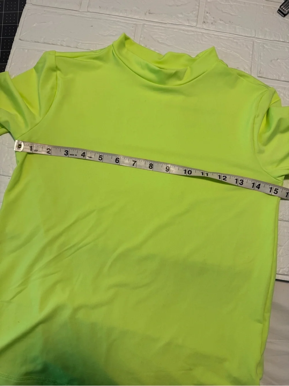 New Cat & Jack Bright Neon Green Swim Top Boys L (10/12)